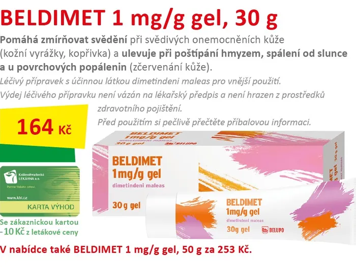Beldimet 1mg/g 30g. 164Kč